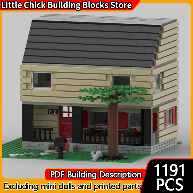 City Street View Model MOC Building Bricks New Style Cottage Modular Technology Children Holiday Gifts Assemble Toys Suit