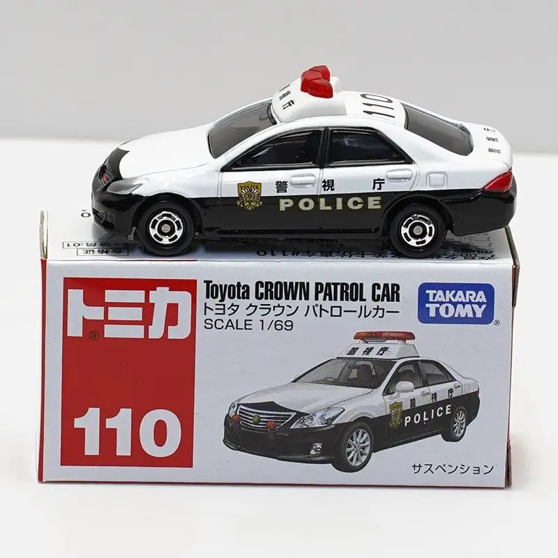 Genuine Tomica Die-Cast Car No.110 Toyota Crown Osaka Police Car First Edition Miniature Car Model Toy Gift