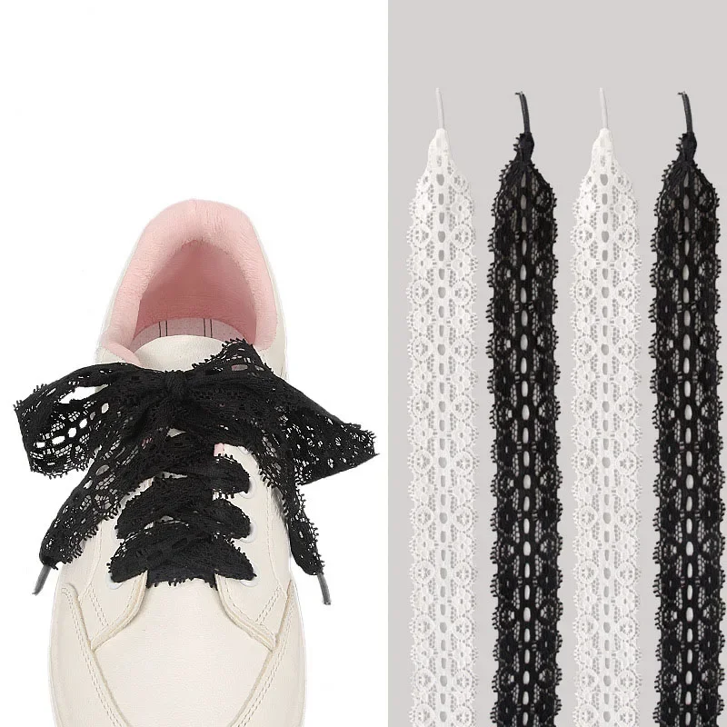 

Шнурки Balletcore Sweet Lace, плоские эластичные шнурки 2,5 см для кроссовок, милые аксессуары для обуви для женщин, 1 пара