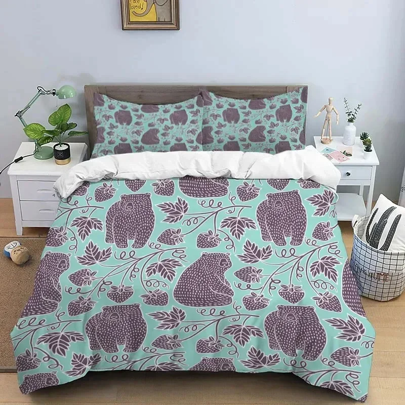 Luxury New 3D Print Cartoon Art Print Three Piece Bedding Set Fashion Article For Beds Quilt Covers Pillowcases Bedding Set 4