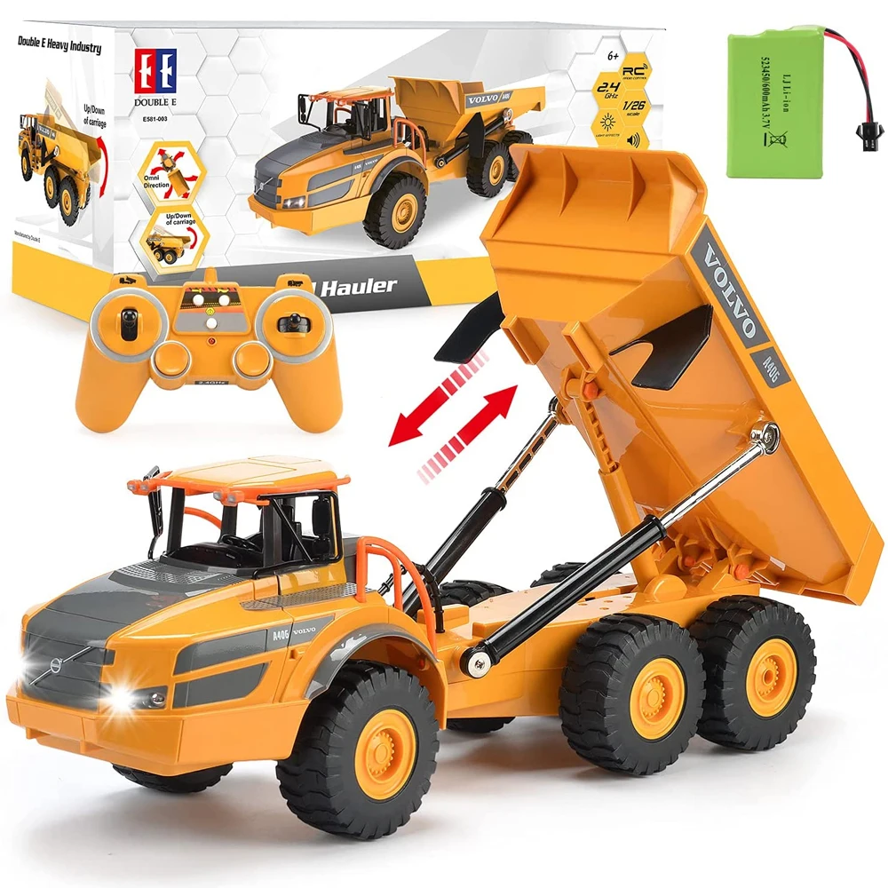 Double E 1/26 RC Truck Dumper Caterpillar Tractor 2.4Ghz Radio Controlled Car Model Engineering Vehicle  Excavator Toys For Boys