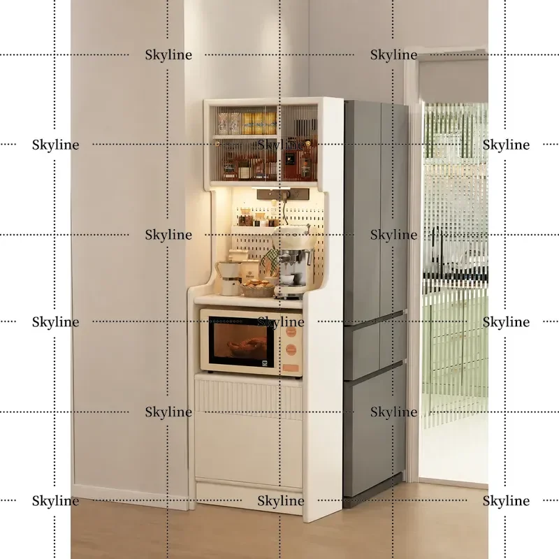 For Small Apartment Ultra Narrow Dining Side Cabinet High Cabinet Integrated Microwave Oven Household Kitchen Living Room