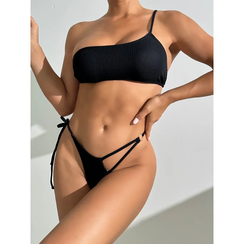 

Fashion Two-Piece Bikini Set for Women Sexy Single Piece Back Buckle Simple Swimwear2025New Hot Sale