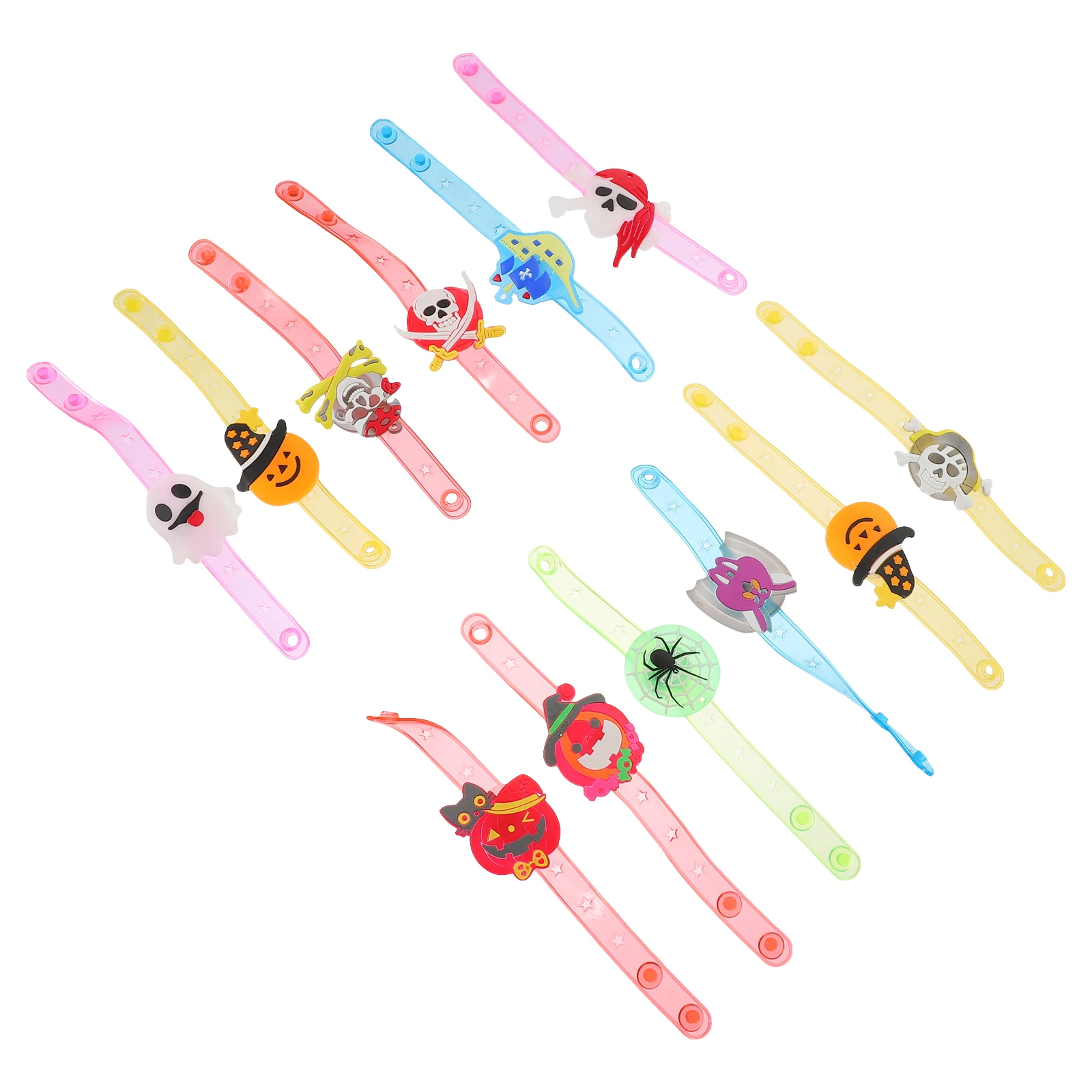 

12 Pcs Glow Bracelet Flashing Pumpkin Bracelets Halloween Wristband Kid Premium Quality