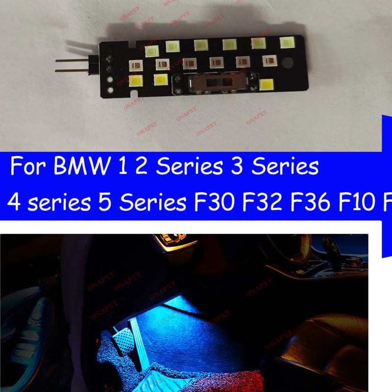 For BMW 1 2 Series 3 Series 4 series 5 Series F30 F32 F36 F10 F11 F18 2 Pins foot lamp White Blue Ambient light