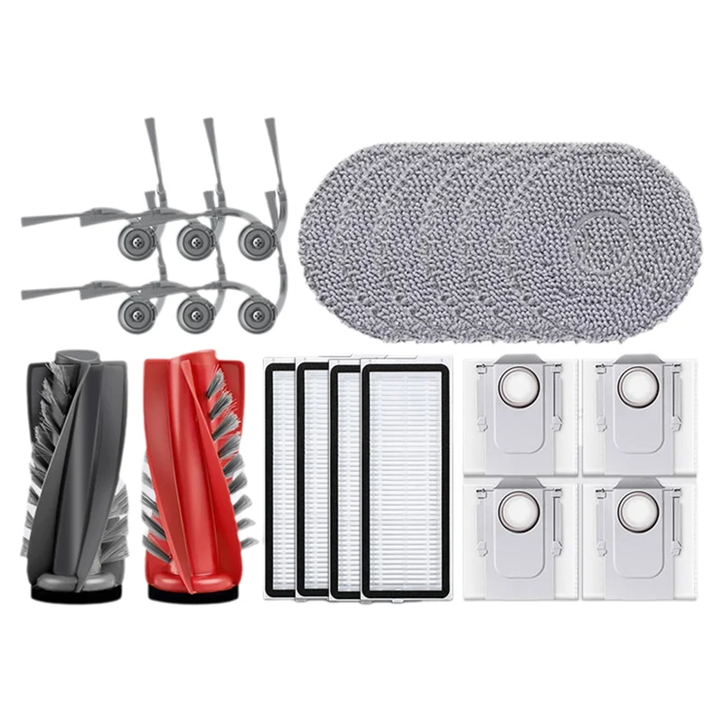 

【SUPERDEALS】Для Roborock Qrevo 5AE Curv/S5X/5A1/5XC/Curvc Запасные части Основная боковая щетка HEPA-фильтр Швабра Тканевый мешок для пыли Vacuu