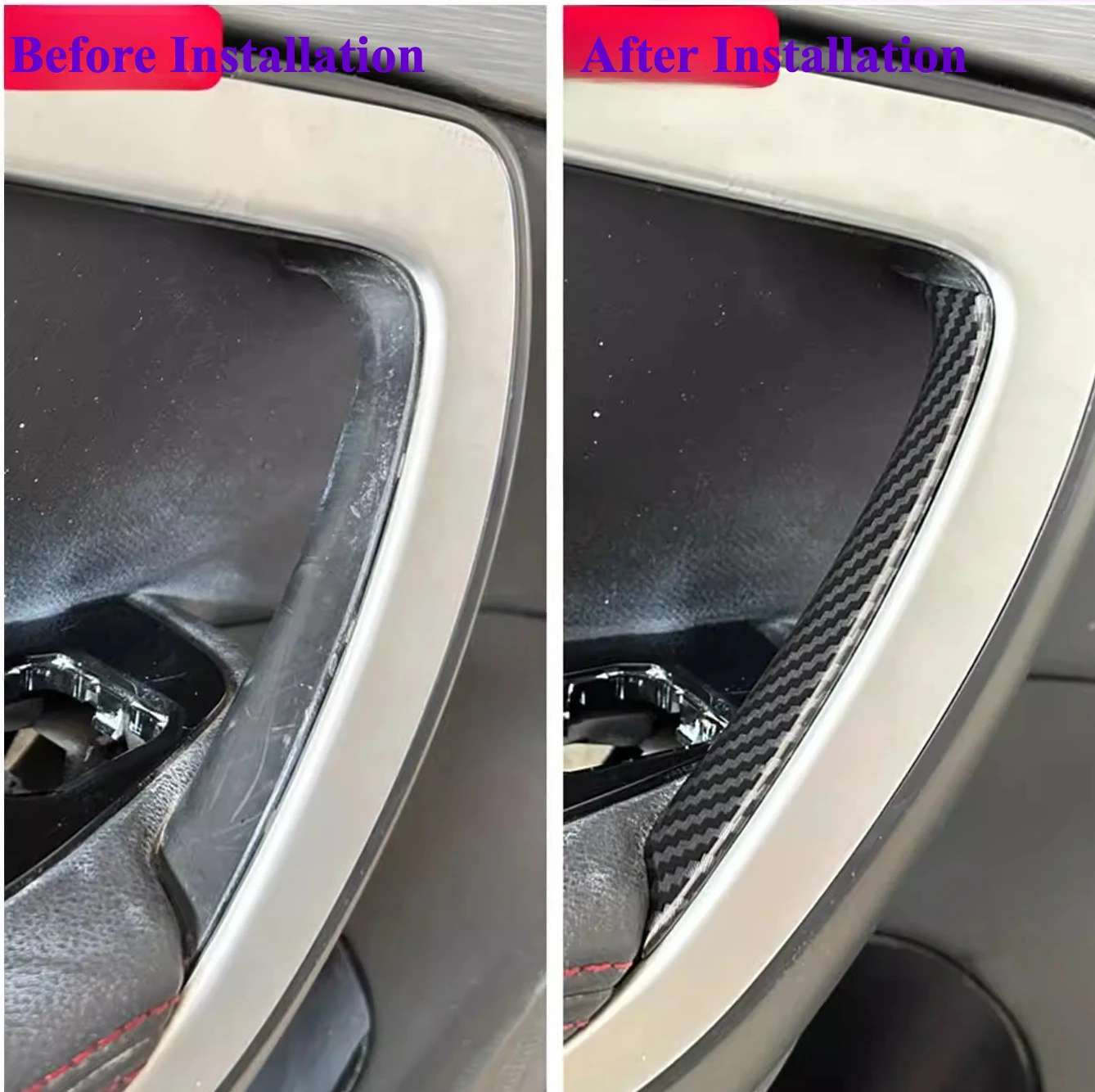 Carbon Fiber Interior Door Armrest Cover for Great Wall for WEY VV7 2017 2018 2019 2020 2021