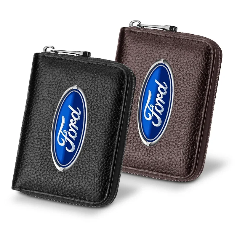 Car Driver\'s License ID Card Bank Card Wallet For Ford Focus 2 3 Mondeo Fiesta Kuga Ranger Escort Explorer Excape Taurus