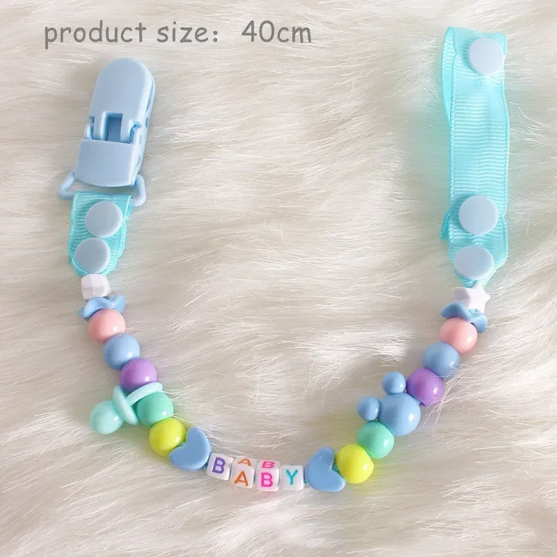 Baby Pacifier คลิปที่มีสีสันจุกนมทารกแรกเกิดลูกปัดจุกนมหลอก Nippler CHAIN Anti-Lost Pacifiers สําหรับ Teether หัวนม Care