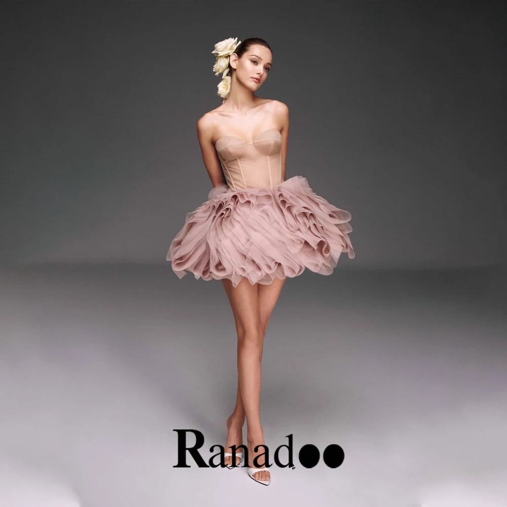 Ranadoo Fairytale Tulle Homecoming Mini Dresses with Ruffles for Women Formal Party Gown Engagement Party Customized