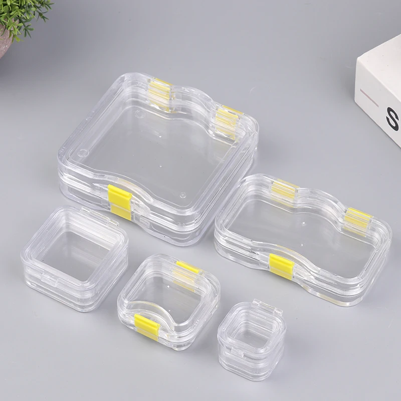 New 1Pc Plastic Dental Lab Box With Film Dentist False Tooth Case Box With Membrane Storage Boxes Denture Teeth Container Case