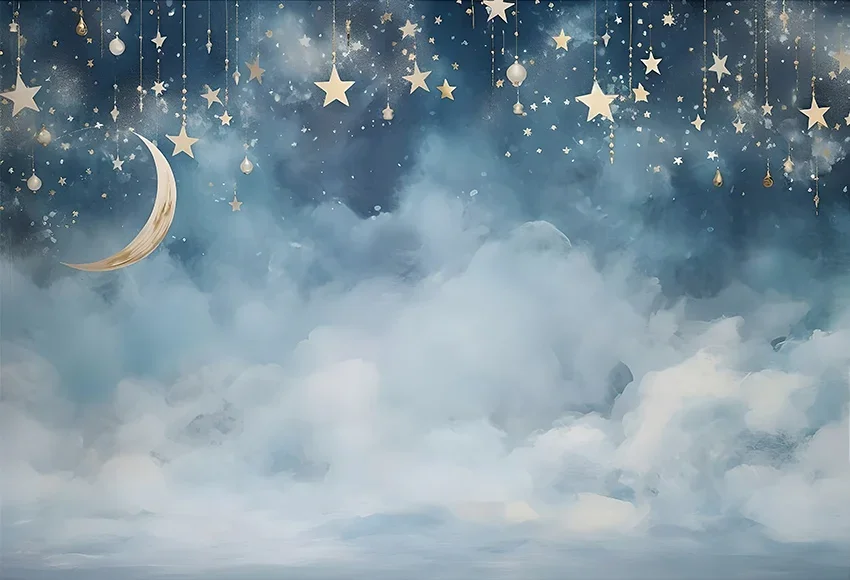 Mehofondการถ่ายภาพฉากหลังStarry Sky DecorทารกแรกเกิดวันเกิดParty Dreamy Little Gold Starเค้กพื้นหลังPhotozone Studio