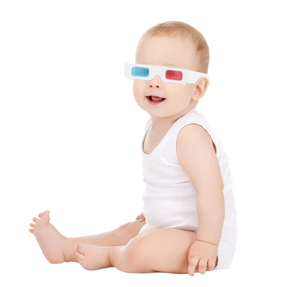 

50 Pcs 3D Glasses Anaglyph Stereo Eyewear Cardboard for Movies Games Durable Lightweight Portable