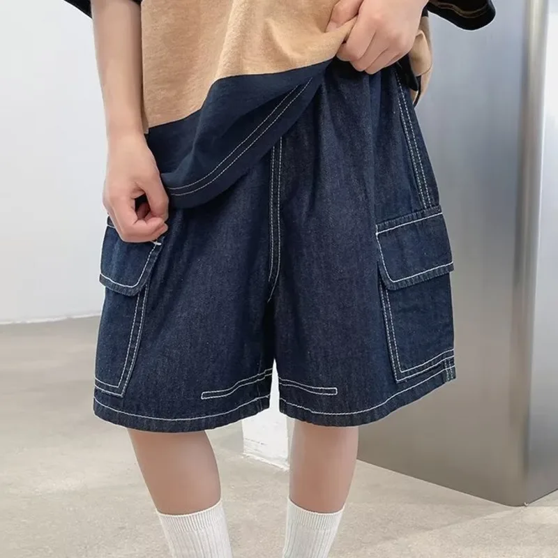 

Boys' Summer Denim Shorts, New Korean Version Of Large Pockets For Children, Westernized Street Work Clothes, Shorts