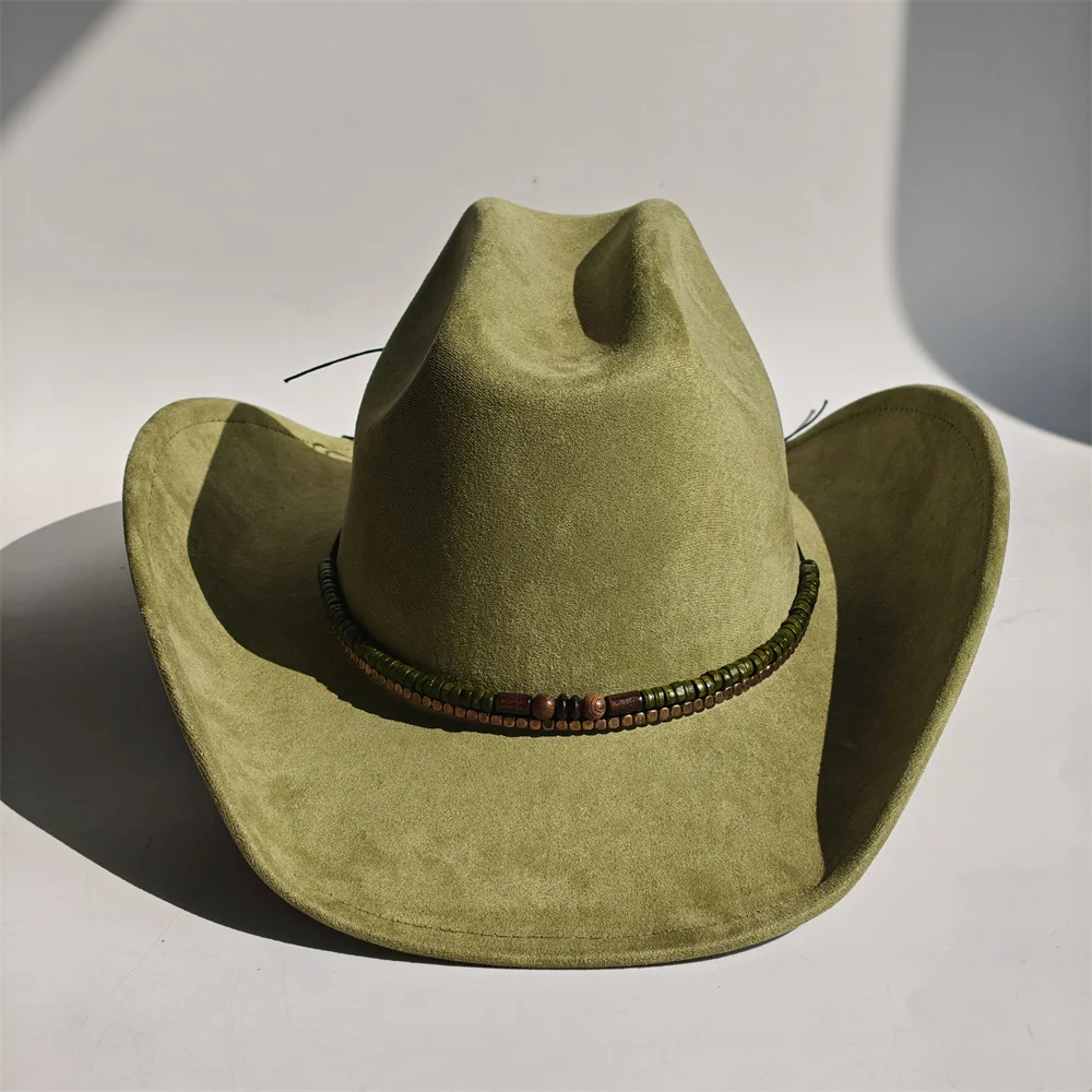 جديد كبير حافة راعية البقر كاوبوي نباتي الجلد المدبوغ قبعة ورأى قبعة فيدورا للنساء الرجال الكلاسيكية والعصرية كل مباراة قبعة سمبريرو vaquero #5