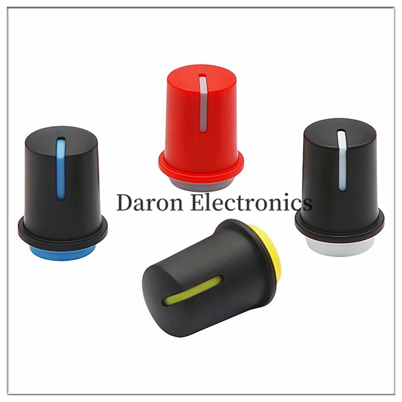 10PCS Plastic two-color knob 12*16.5 potentiometer knob cap mixing console/sound card volume adjustment cap D hole 6mm
