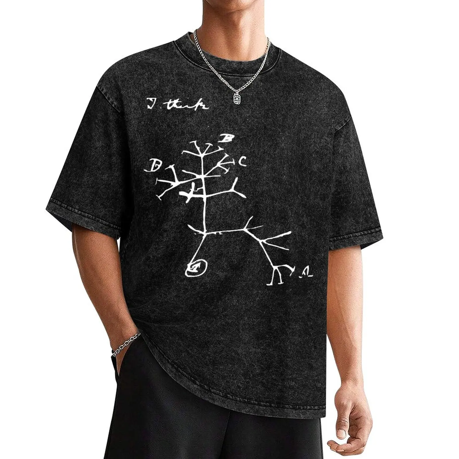 

Darwin I Think Tree (White) T-Shirt tops funny costumes oversized graphic tee korean fashion mens t shirts top quality