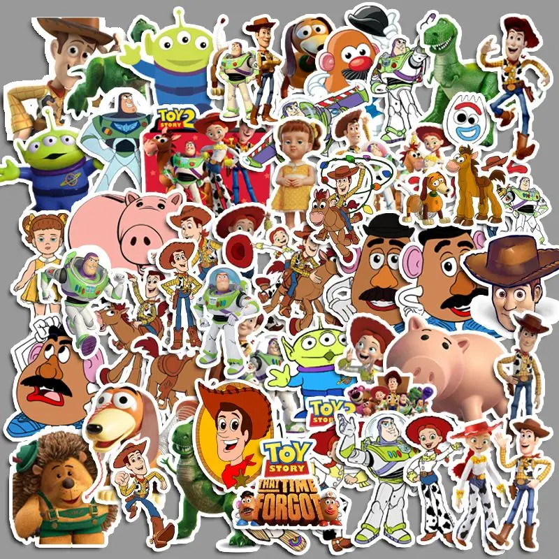 Disney Toy Story Buzz Lightyear Woody Cartoon Cute Stickers Creative Kawaii Phone Case Decoration Waterproof Stickers Wholesale