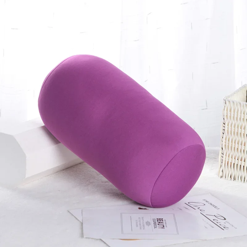 

Roll Round Memory Foam Pillow Home Head Neck Roll Pillow Microbead Back Sofa Cushion Home Office Sleep Neck Support Pillow