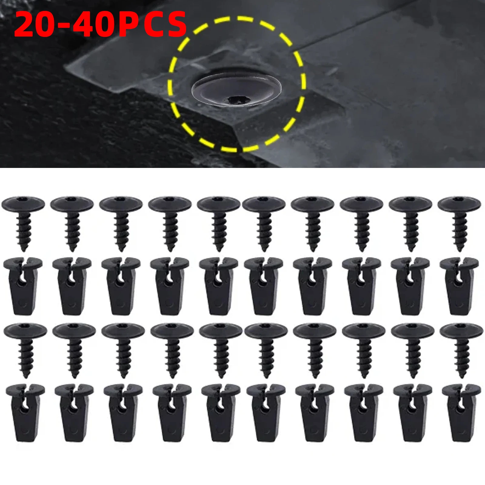

40PCS Engine Cover Undertray Splashguard Wheel Arch Torx Screw Retainer Fastener Clips Bolt Universa for Volkswagen VW Audi Seat