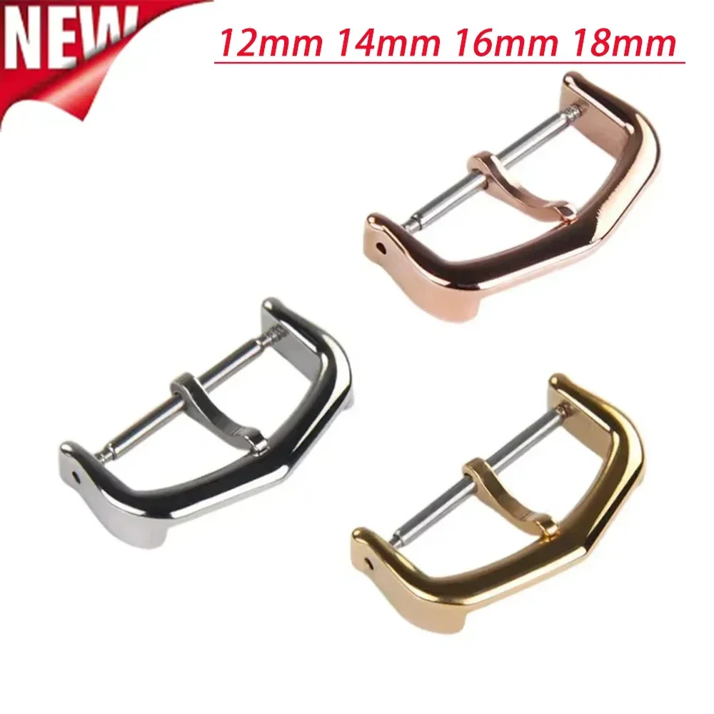 Fivela de relógio de aço inoxidável 316l, 12mm 14mm 16mm 18mm para relógio cartier, pulseira de substituição, fivela de agulha, acessórios de relógio