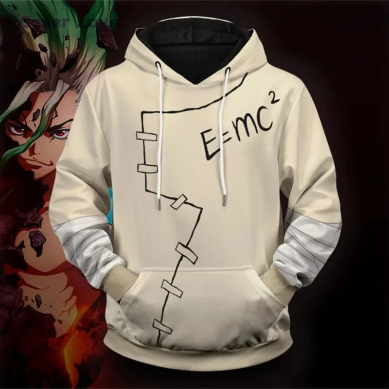 Anime Dr. Stone Ishigami Senku Hoodies Jacket Sweater Halloween Clothing Cosplay Costume