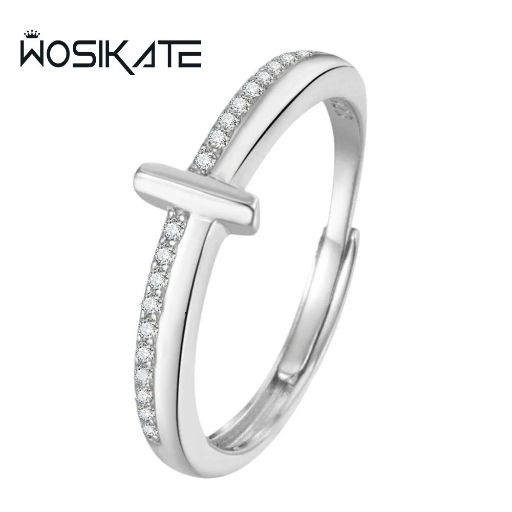 

WOSIKATE корейское темпераментное кольцо из 100% стерлингового серебра 925 пробы для женщин, простое кольцо со сто крестом, ювелирные изделия, Прямая доставка