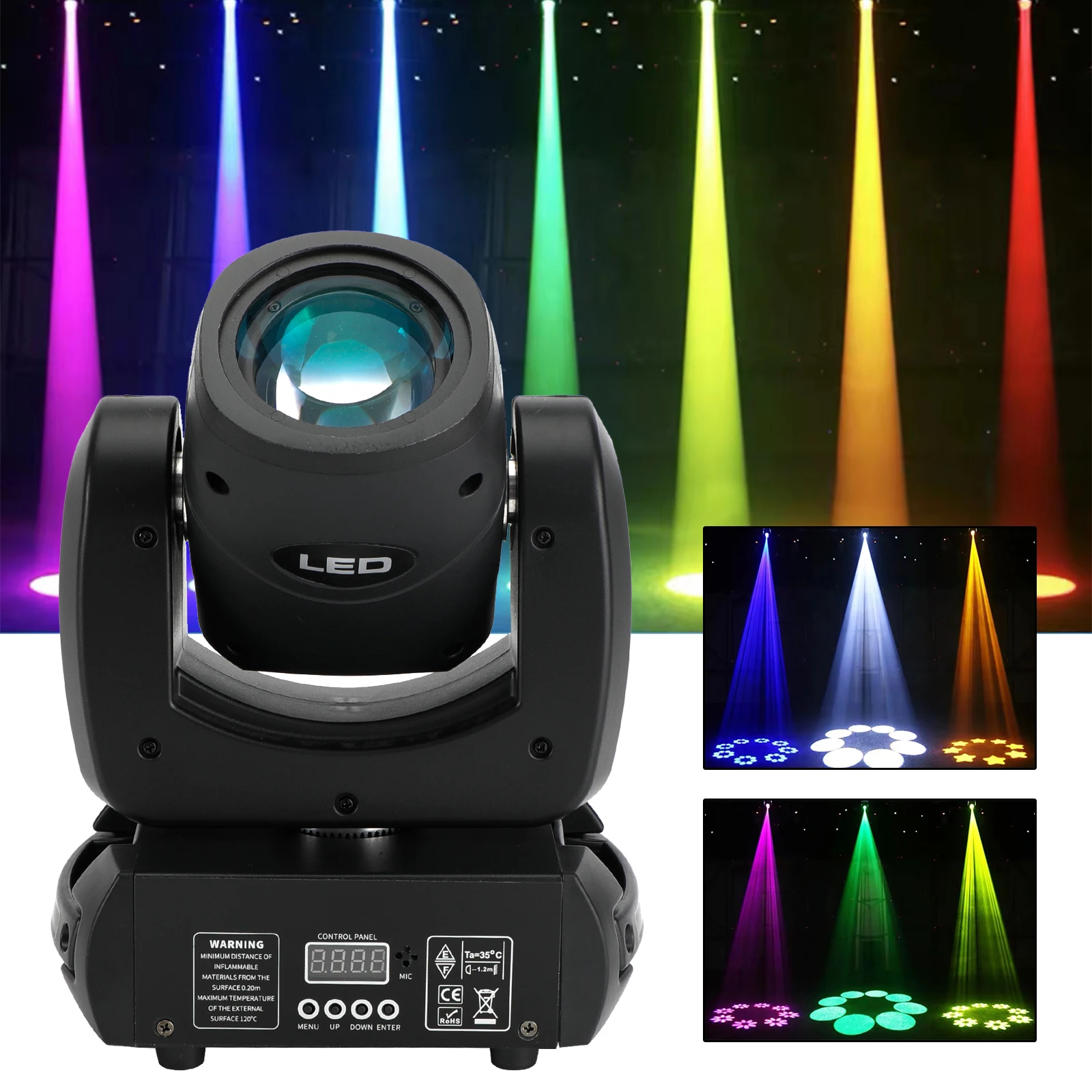 

100W 8Prism LED Beam Gobo Moving Head Stage Lighting DMX Party Disco DJ Light