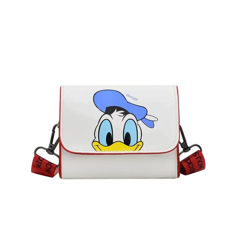 Tas bahu tunggal anak-anak, tas selempang kartun Donald bebek anak laki-laki dan perempuan, dompet koin mode persegi Mini Mickey Disney