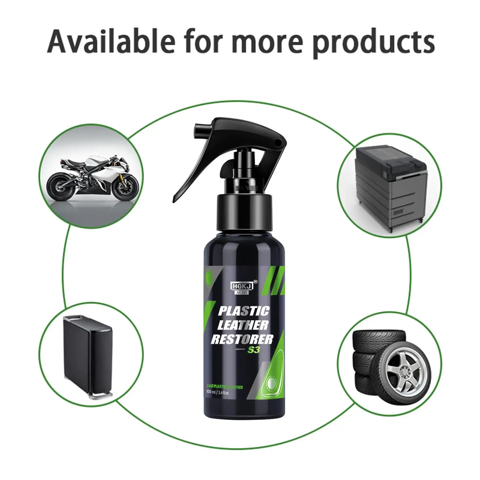 300ml Car Plastic Leather Restorer Polish Car Interior Cleaner Spray Refurbishment Polishing Liquid Quick Coating Protection