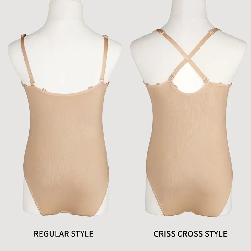 قميص قصير عاري للفتيات، ملابس داخلية بدون خياطة للأطفال لممارسة أداء الجمباز #5