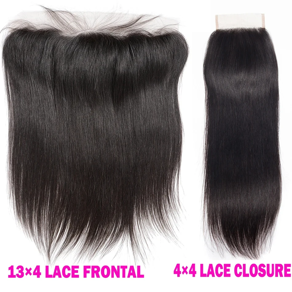 4x4 13x4 Transparent Lace Frontal Closure Straight Water Wave Kinky Curly Lace Closure Only Remy Human Hair Pre Plucked