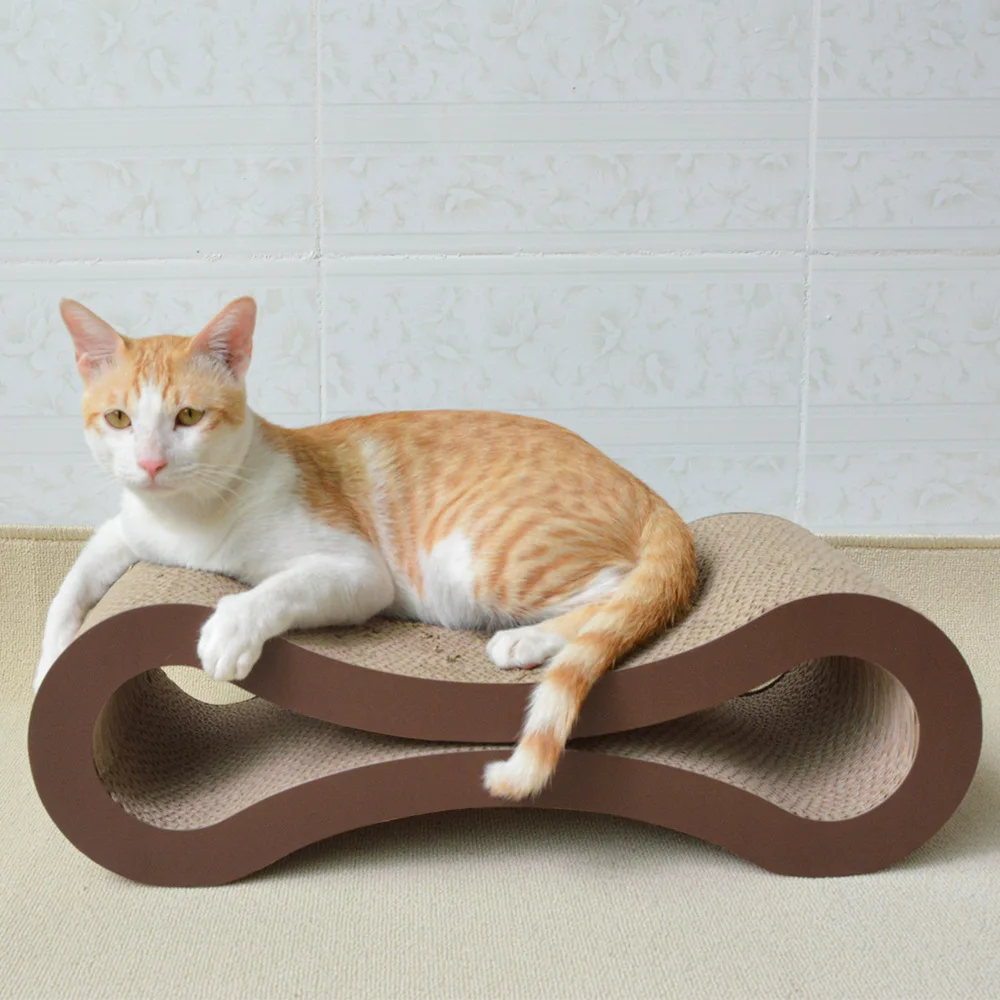 

Pet Cat Scraper Double-sided Design Luxury Corrugated 8-shaped Grinding Claws Toy Cardboard Cat Scraper Board