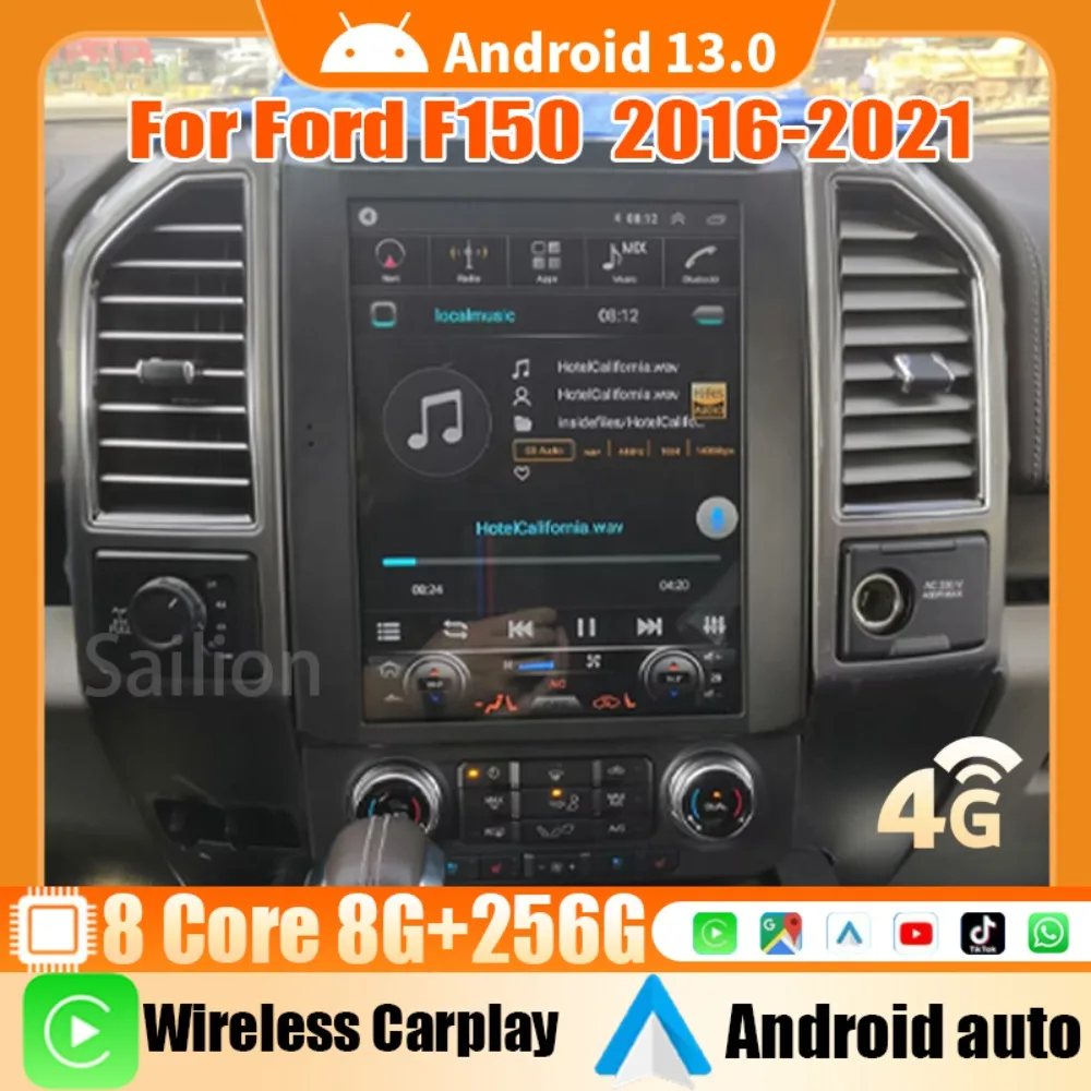 

Android13 Car Radio For Ford F150 2016-2021 Tesla Automotive Multimedia Carplay Auto WIFI Bluetooth Stereo 1Din Head Unit 4G GPS