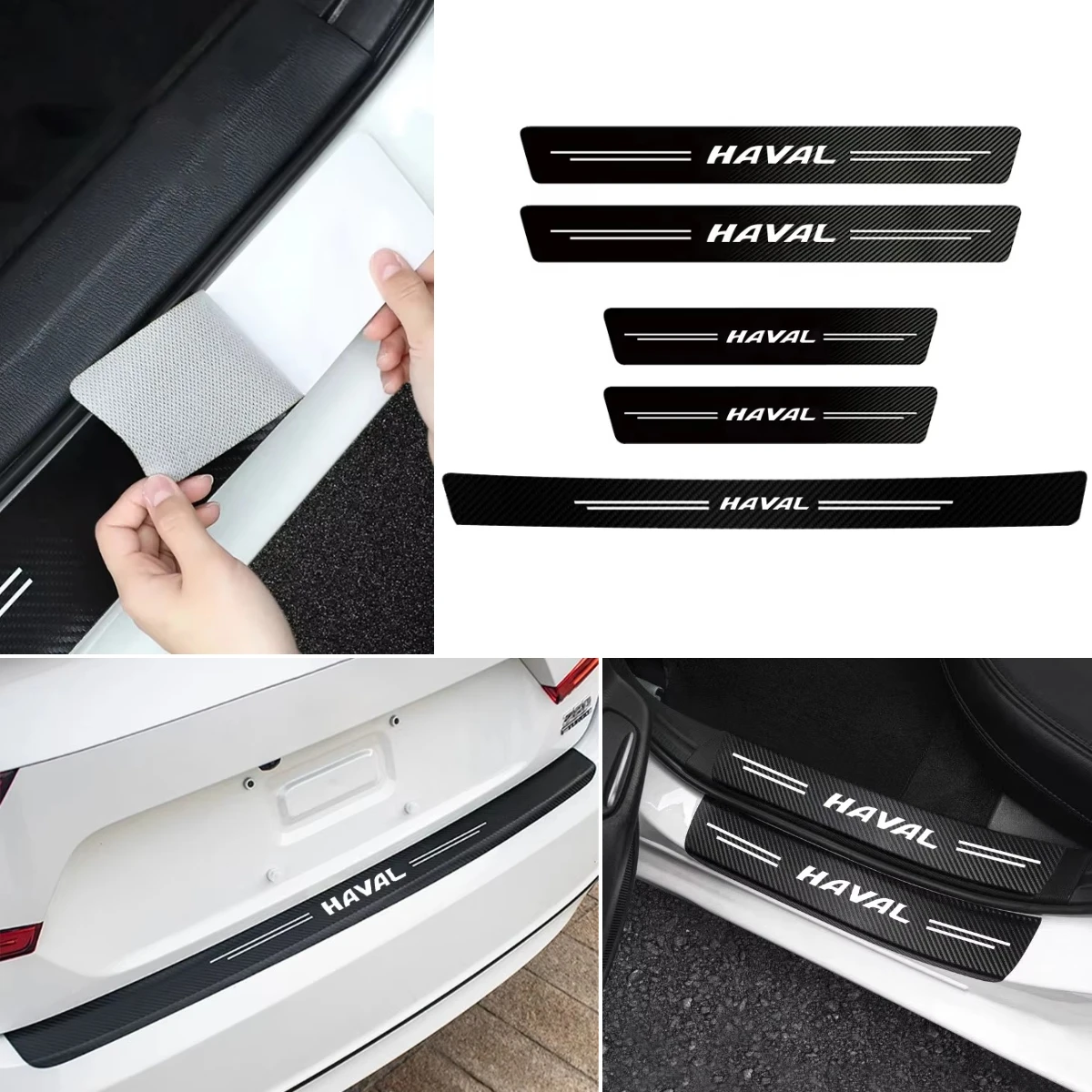 Car Door Sill Entry Guard Anti‑Scratch Threshold Scuff Plate Decor Protector Sticker For Haval Jolion H6 M6 Dargo Raptor F7 H7 H