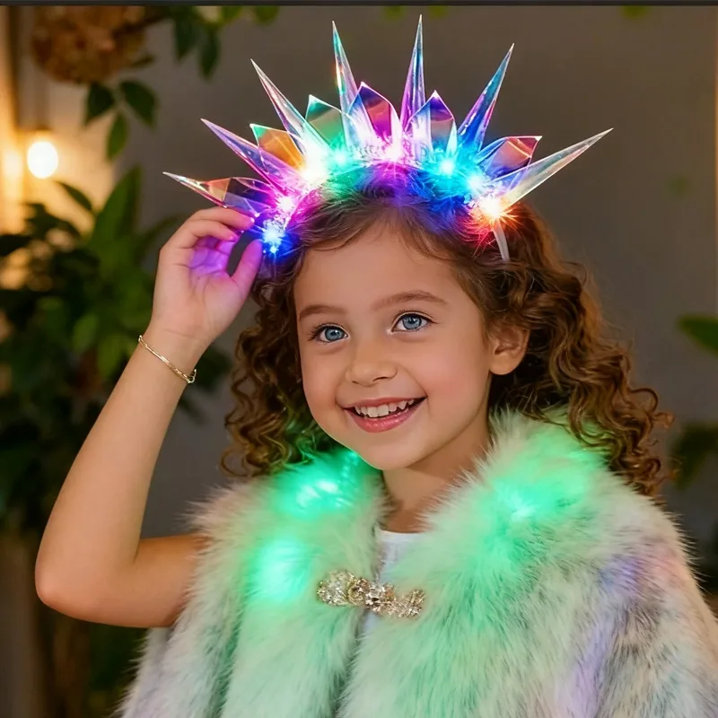 

LED Light Up Headband - Colorful Glowing Hair Hoop for Christmas Halloween Parties - Rave Nightclub Hair Accessories