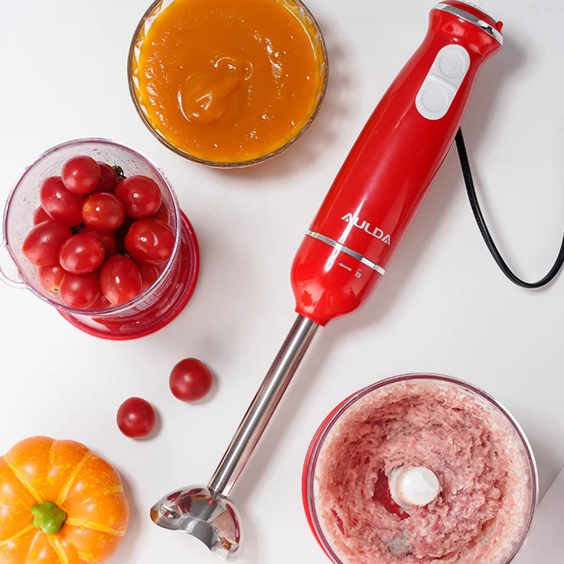 飛沫防止ブレード付きハンドブレンダー、ベビーフードプロセッサー肉挽き器、ジュース/卵泡立て用可変速浸漬ミキサー