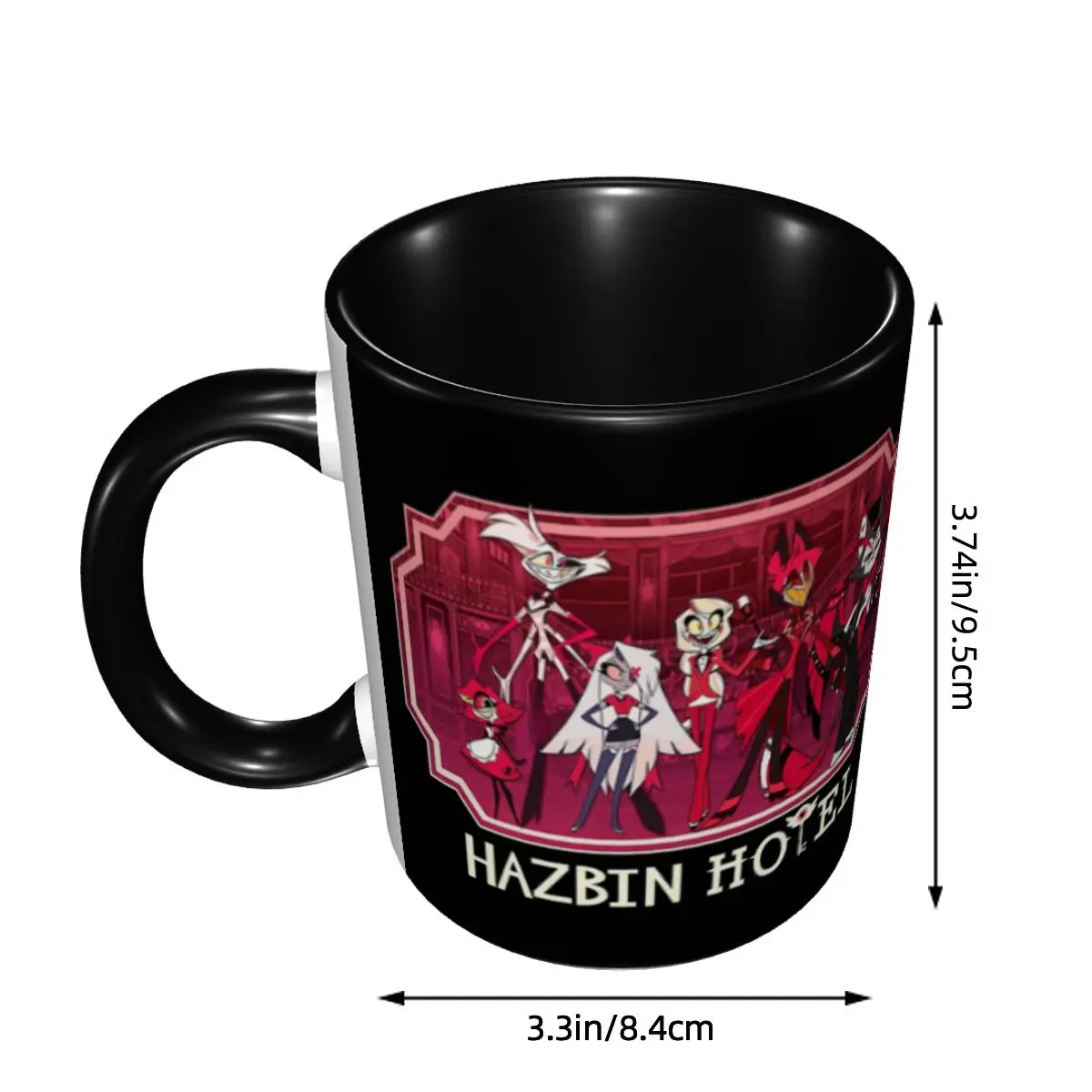 Hazbines Hoteles Alastor Vox 2 Merch Mug Kawaii Vintage Logo Vintage Logo Tea Cup Gifts For Women Men 3