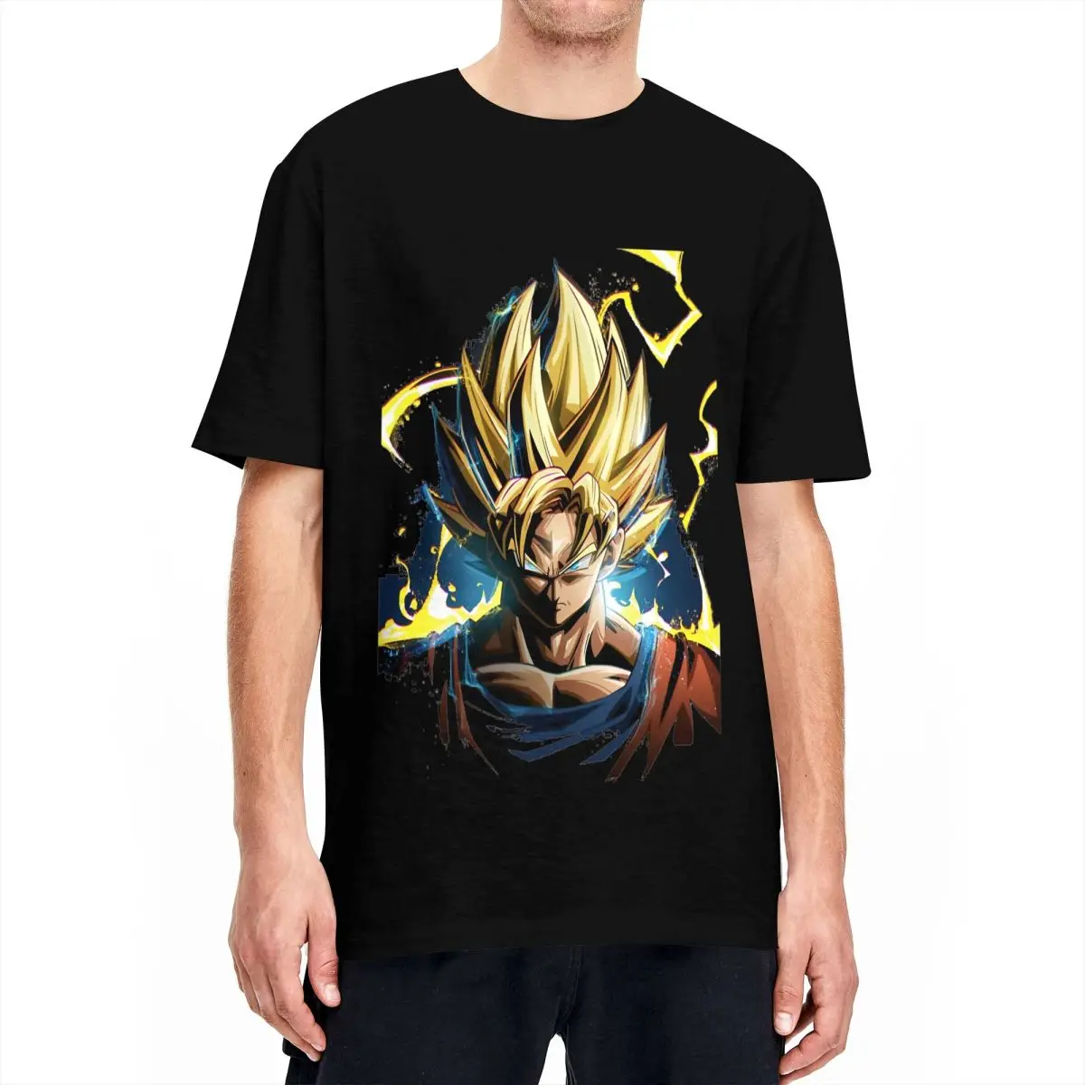 Goku Dragon Ball Z Manga Super Siyan Cartoon T Shirt Men Women's 100% Cotton Funny T-Shirt Round Neck T Shirt Clothing Plus Size