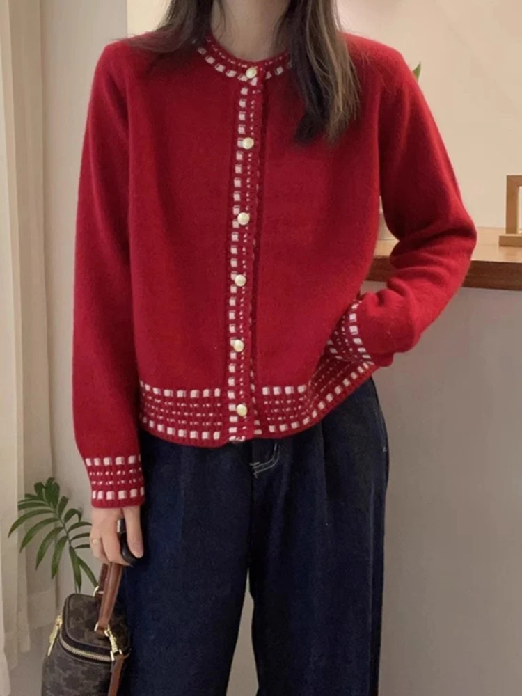 Ele-cárdigan abierto de lana de punto para mujer, suéter largo de invierno, cómodo, diseño adelgazante, estilo coreano