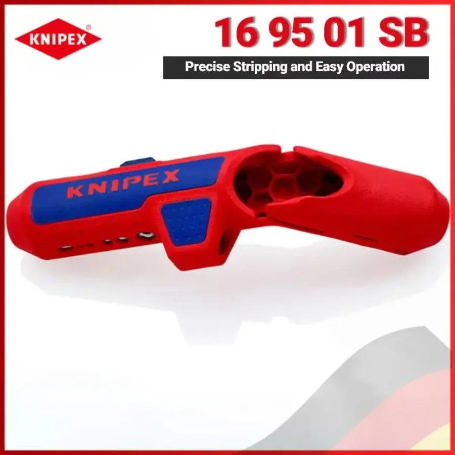 KNIPEX 16 95 01 SB 135mm ErgoStrip أداة تجريد عالمية - اليد اليمنى لتجريد الكابلات المترية