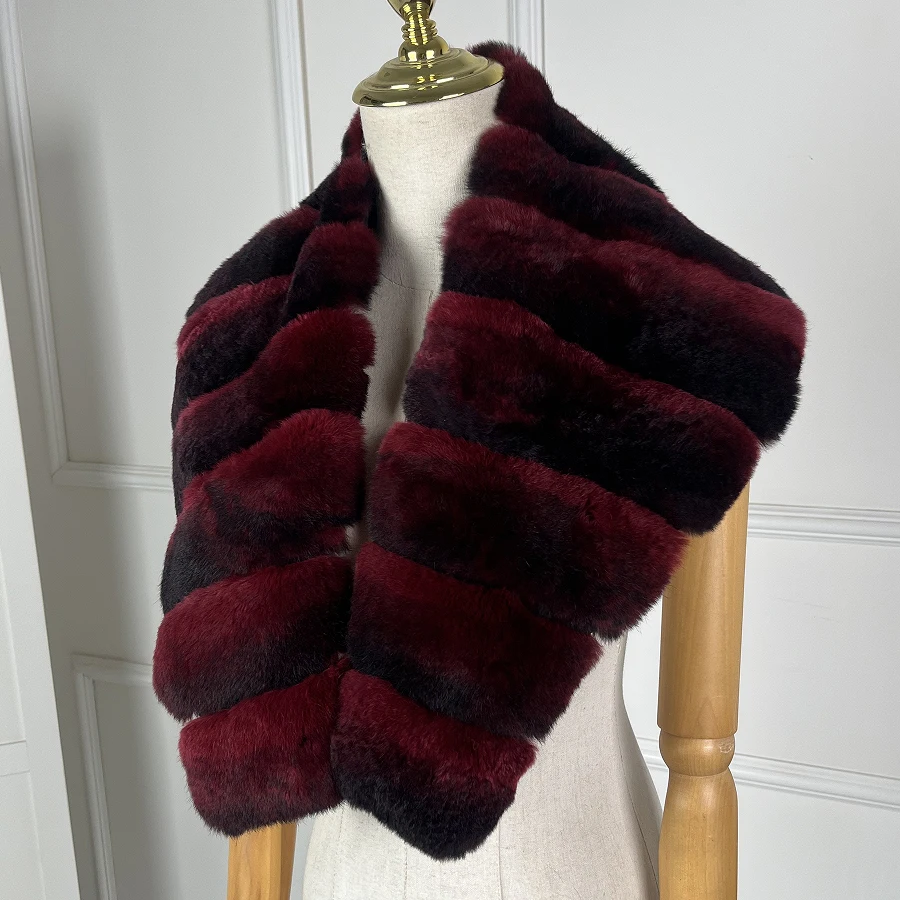 Kołnierz z prawdziwego futra Najlepiej sprzedająca się moda zimowa Ciepłe, wysokiej jakości naturalne mankiety z futra królika Rex