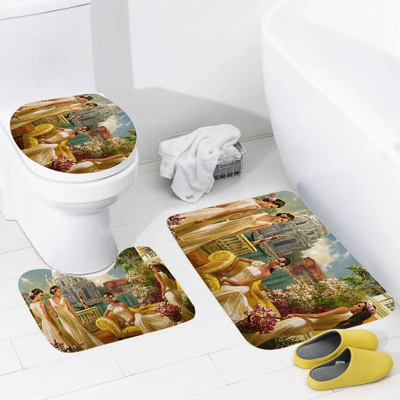 Home bathroom floor mats Colorful animals Bath Foot mat modern bathroom accessories back Toilet mat Bathtub anti-slip carpet