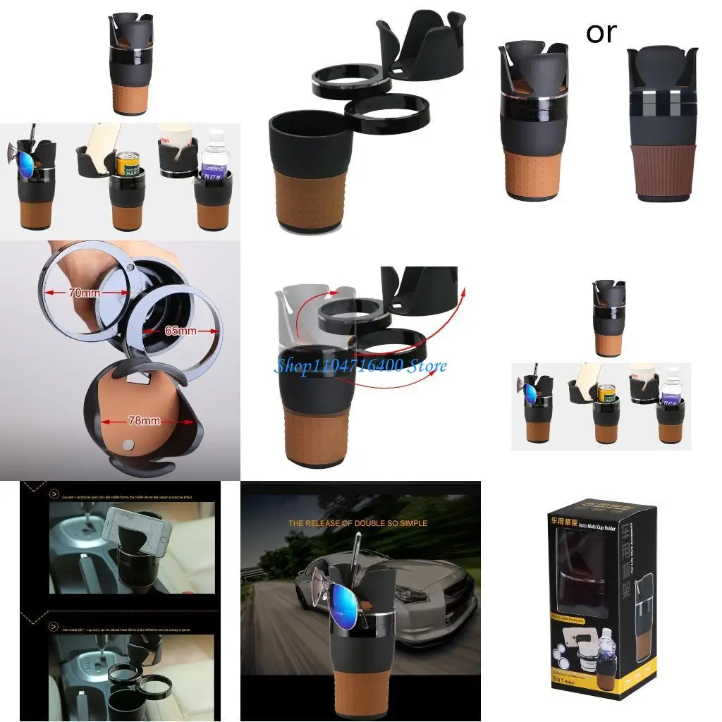 

y1gd Car Cup Holder Multi-function Adjustable Drinking Bottle Bracket 360 Rotating Holder Removable Auto Styling