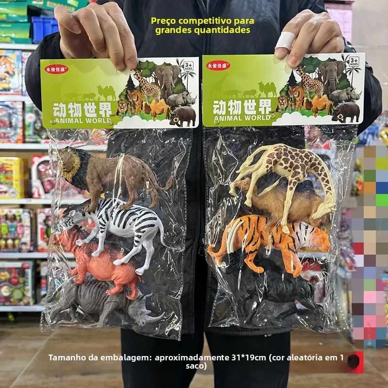 Brinquedos Cognitivos de Borracha Macia para Educação Infantil: Bonecos de Animais, Expositor de Brinquedos do Mundo Animal, ...