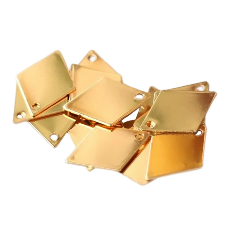 

WZNB 20Pcs Gold Plated Rhombus Charms Stamping Blank Plate Pendant For Engraving Jewelry Making Diy Earring Necklace Accessories