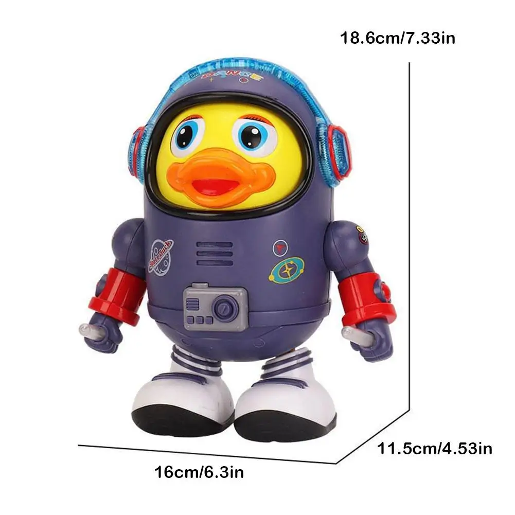 Interactive Baby Duck Toy with Music Lights And Sounds Dancing Robot Design Electric Fun Space Elements for Infants And Kids