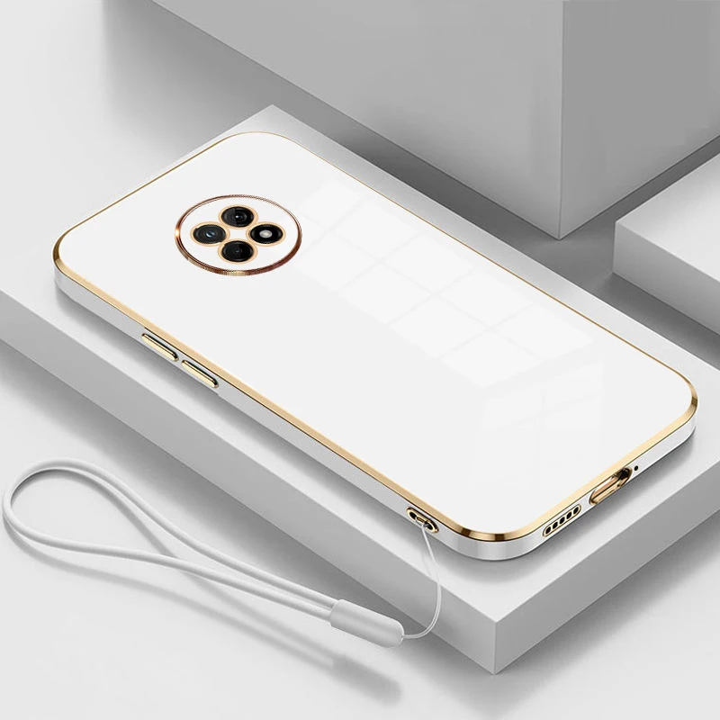 For Huawei Y9A Case Luxury Square Plating FRL-22, FRL-23, FRL-L22, FRL-L23 Phone Case ShockProof Silicone Back Cover Fundas