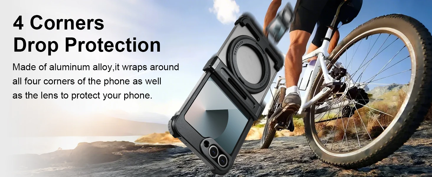 Oatsbasf Metal Phone Case for Samsung Galaxy Z Flip 7 6 with 360° Rotatable Stand Frameless Bumper Protective Z Flip 7 6 Cover