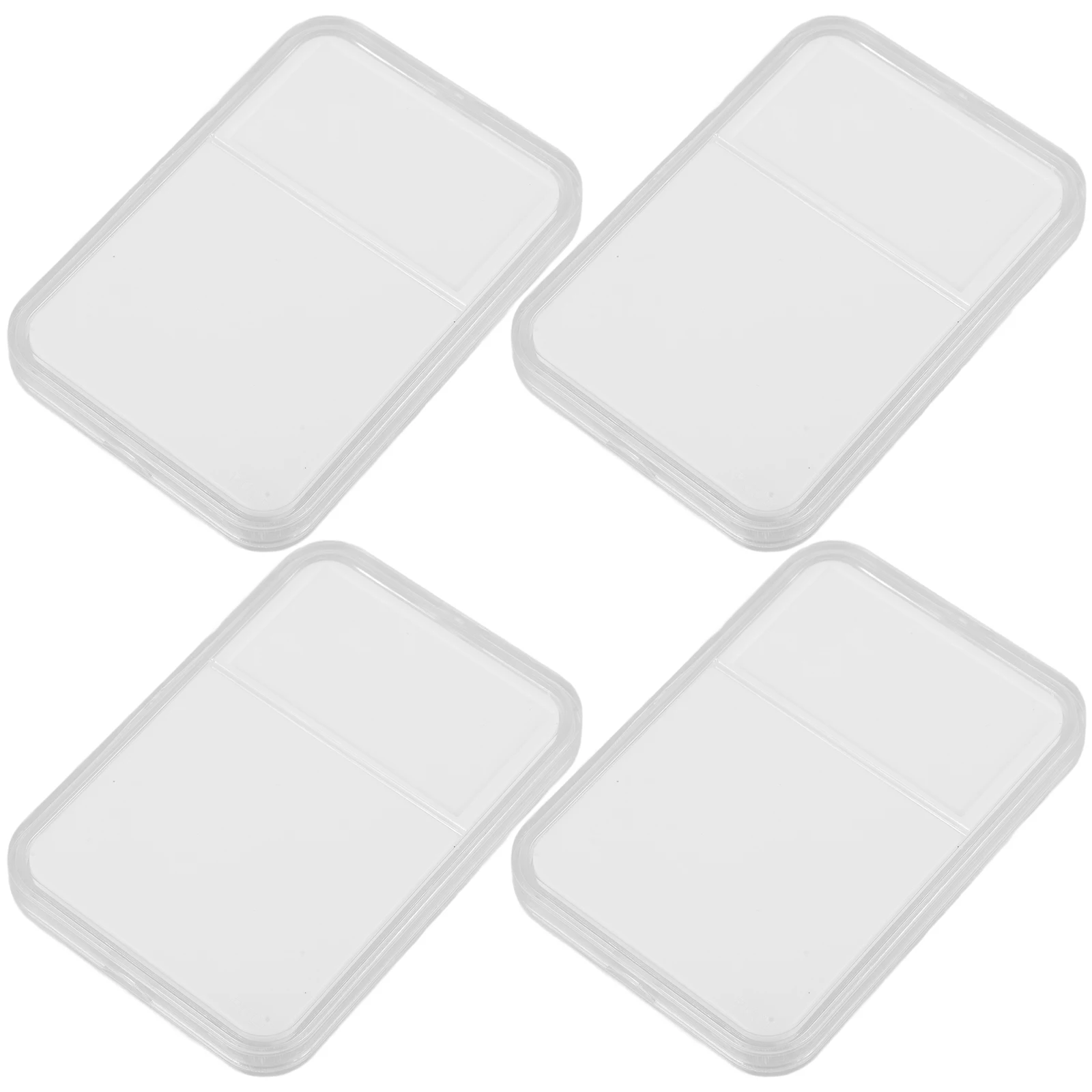 4 Pcs Storage Stamp Protection Box and Die Pockets Transparent Plastic Clear Display Case